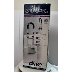 Drive Medical 12036 Stainless Steel Adjustable Clamp-on Tube Rail - White